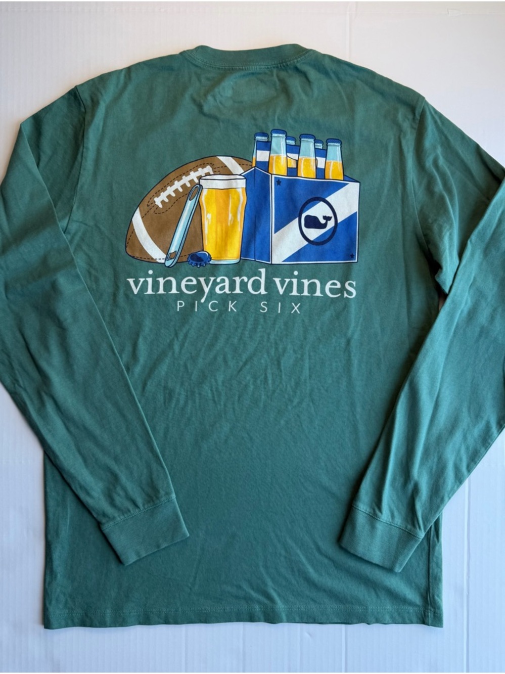 Vineyard Vines Men’s Pick Six Long-Sleeve Tee - Green